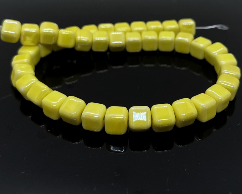 Бусины керамические цвет желтый размер 8,5мм Желтый